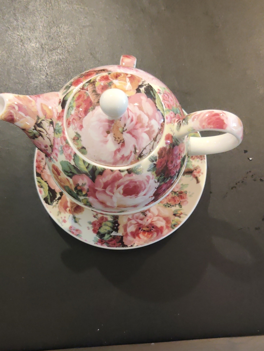 Maxwell & Williams Rambling Rose Fine China Teapot and Plate for One...New